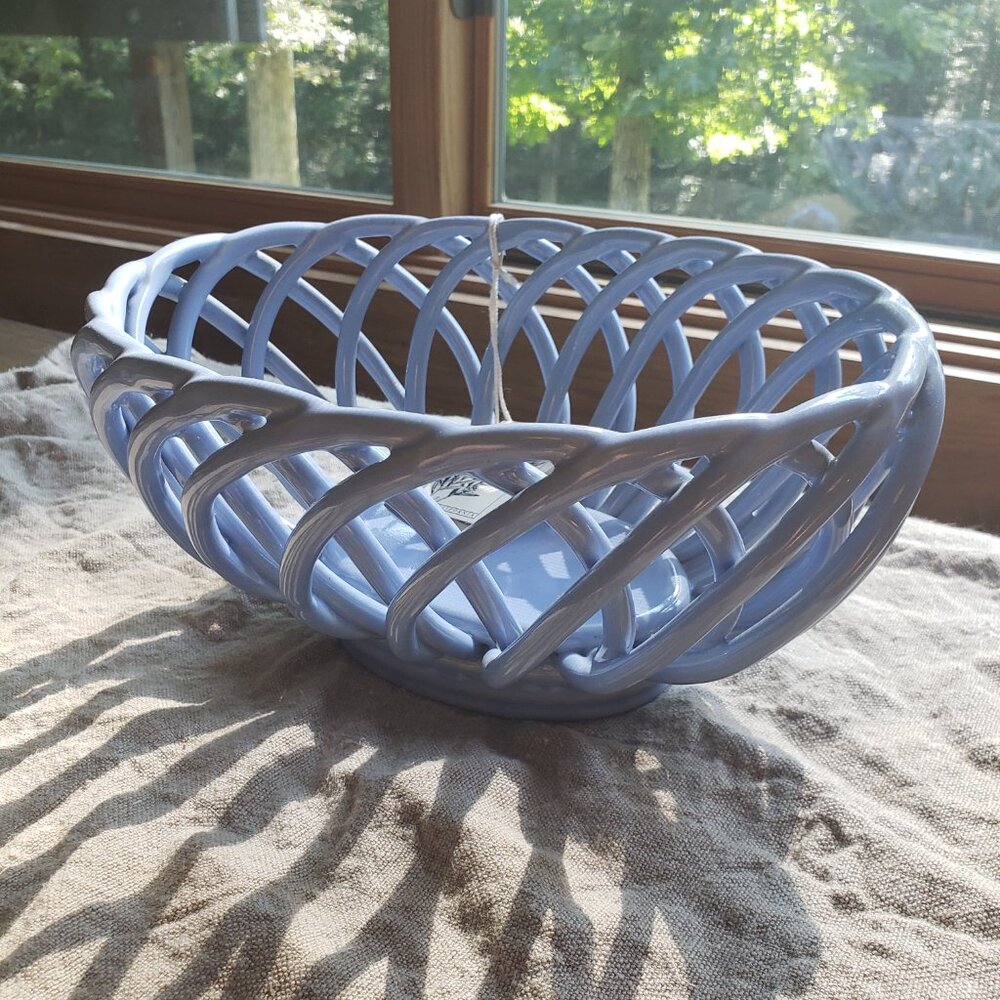 Eucalyptus Stoneware Basket Handmade in Del Mar California